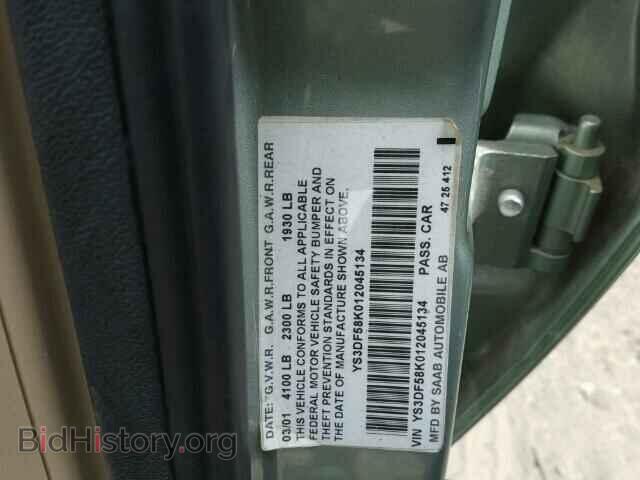 2001 SAAB 9 3 - VIN: YS3DF58K012045134 - Фото 10