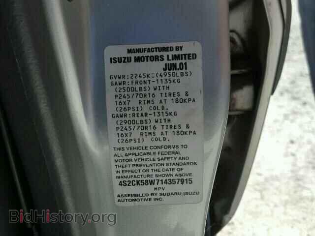 2001 ISUZU RODEO - VIN: 4S2CK58W714357915 - Фото 10