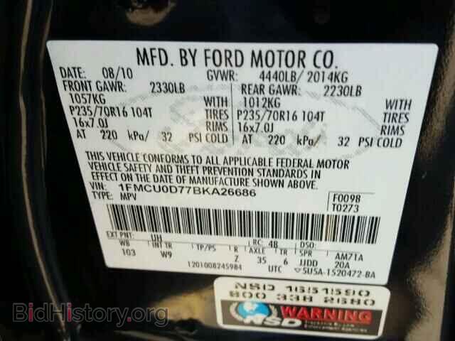 2011 FORD ESCAPE - VIN: 1FMCU0D77BKA26686 - Photo 10