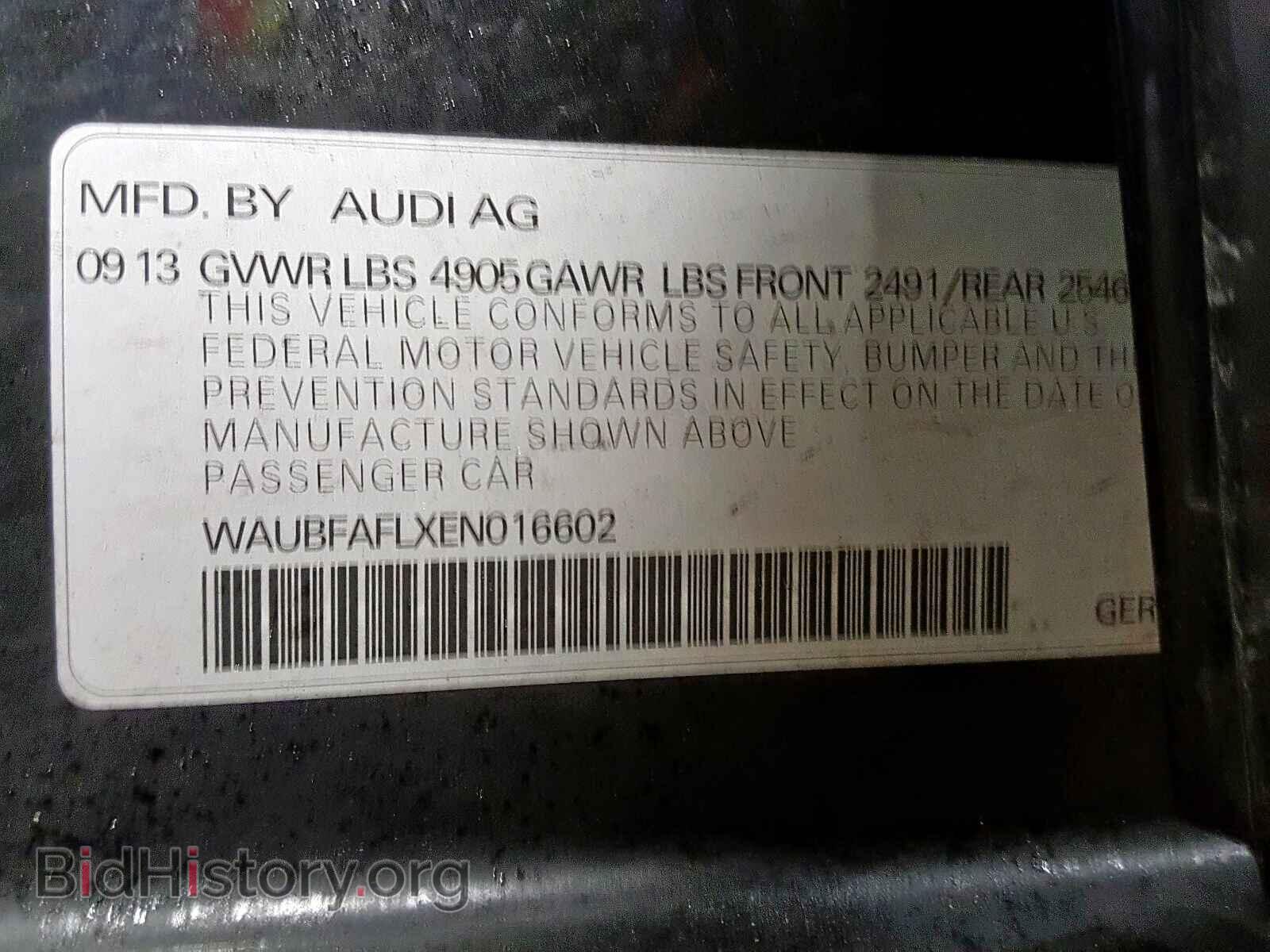2014 AUDI A4 - VIN: WAUBFAFLXEN016602 - Фото 10