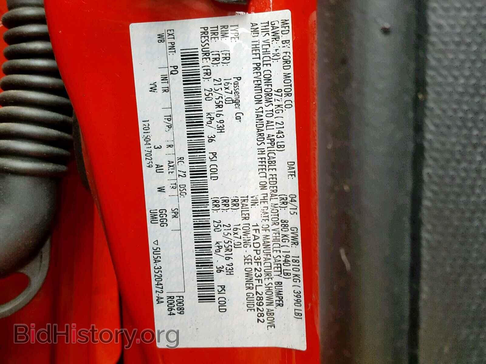 2015 FORD FOCUS SE - VIN: 1FADP3F23FL289282 - Фото 10