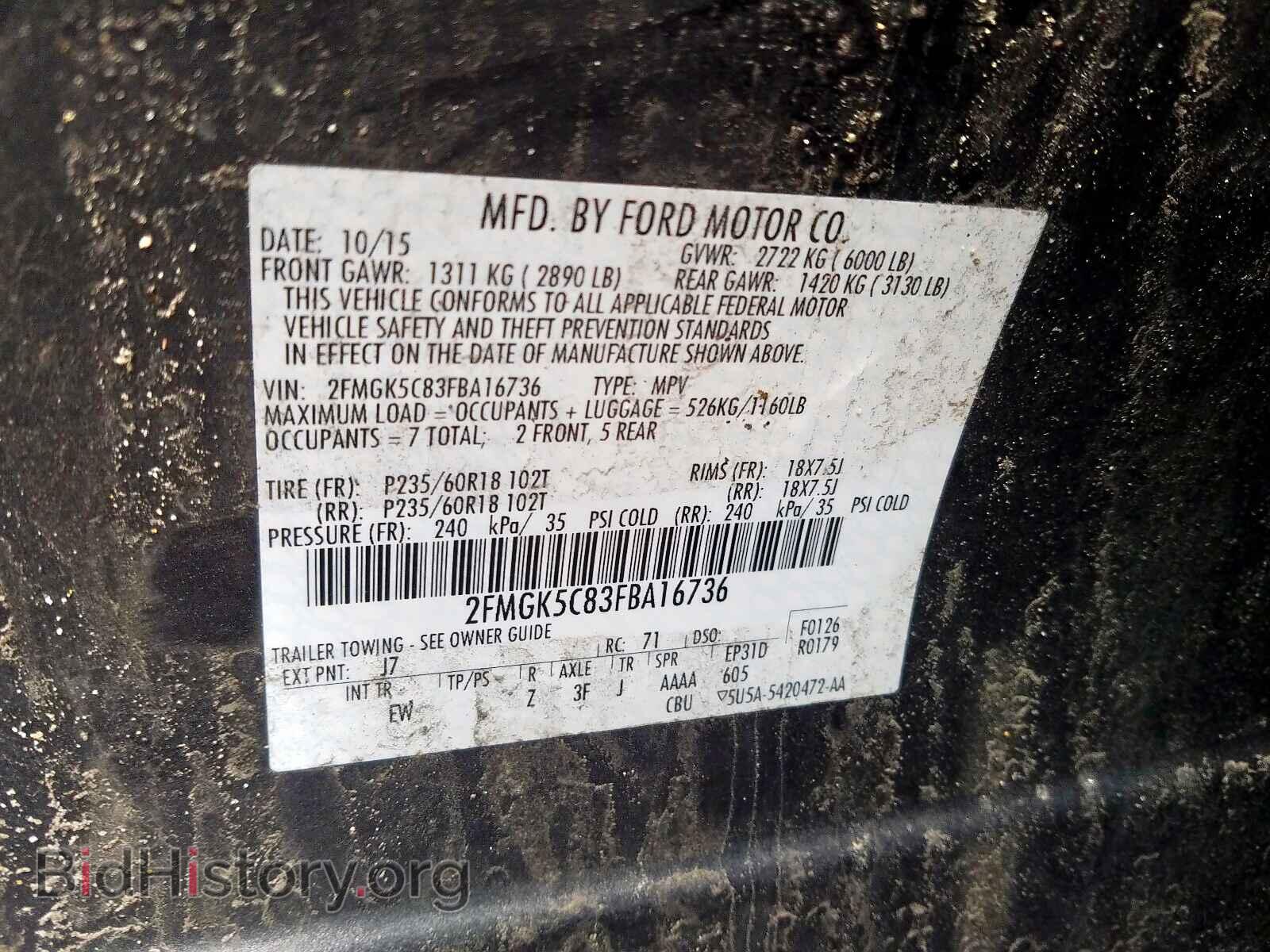 2015 FORD FLEX - VIN: 2FMGK5C83FBA16736 - Photo 10