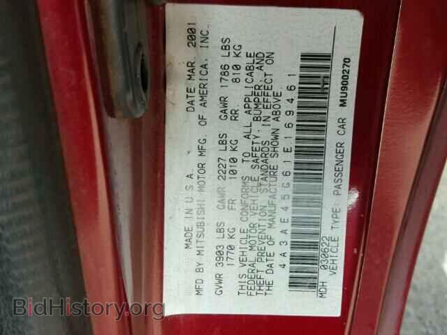 2001 MITSUBISHI ECLIPSE - VIN: 4A3AE45G61E169461 - Photo 10