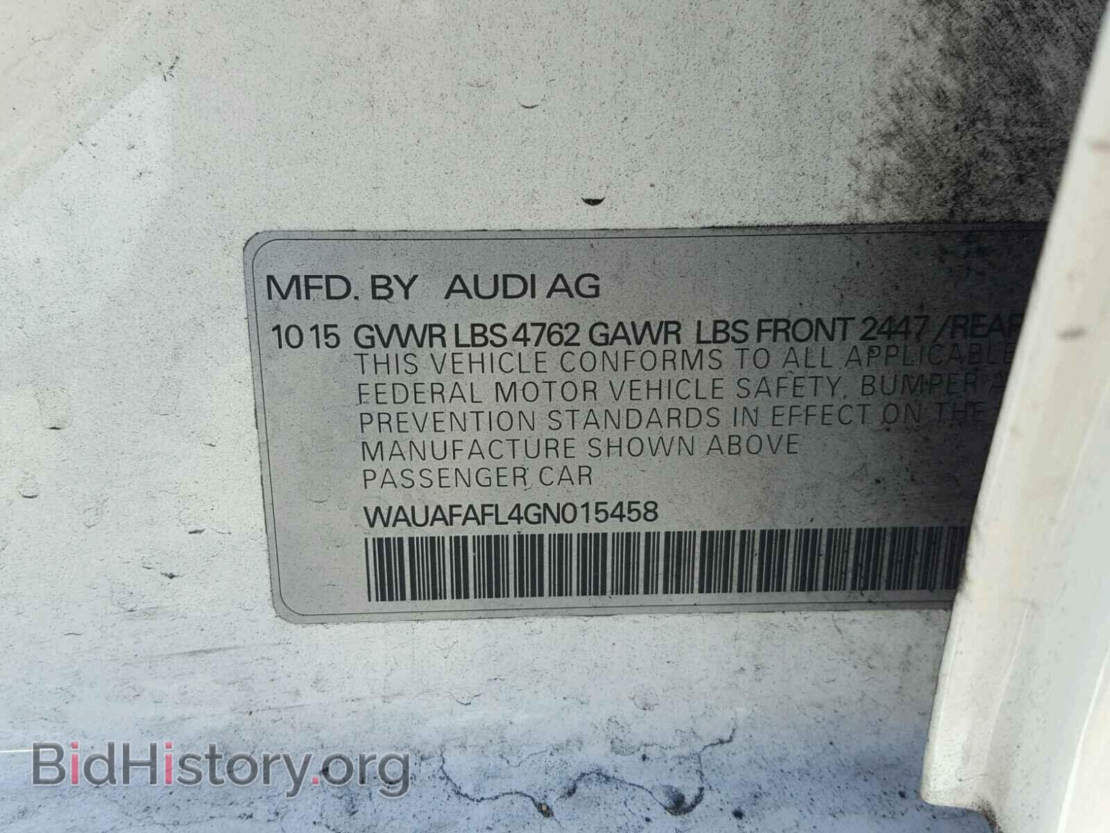 2016 AUDI A4 - VIN: WAUAFAFL4GN015458 - Фото 10