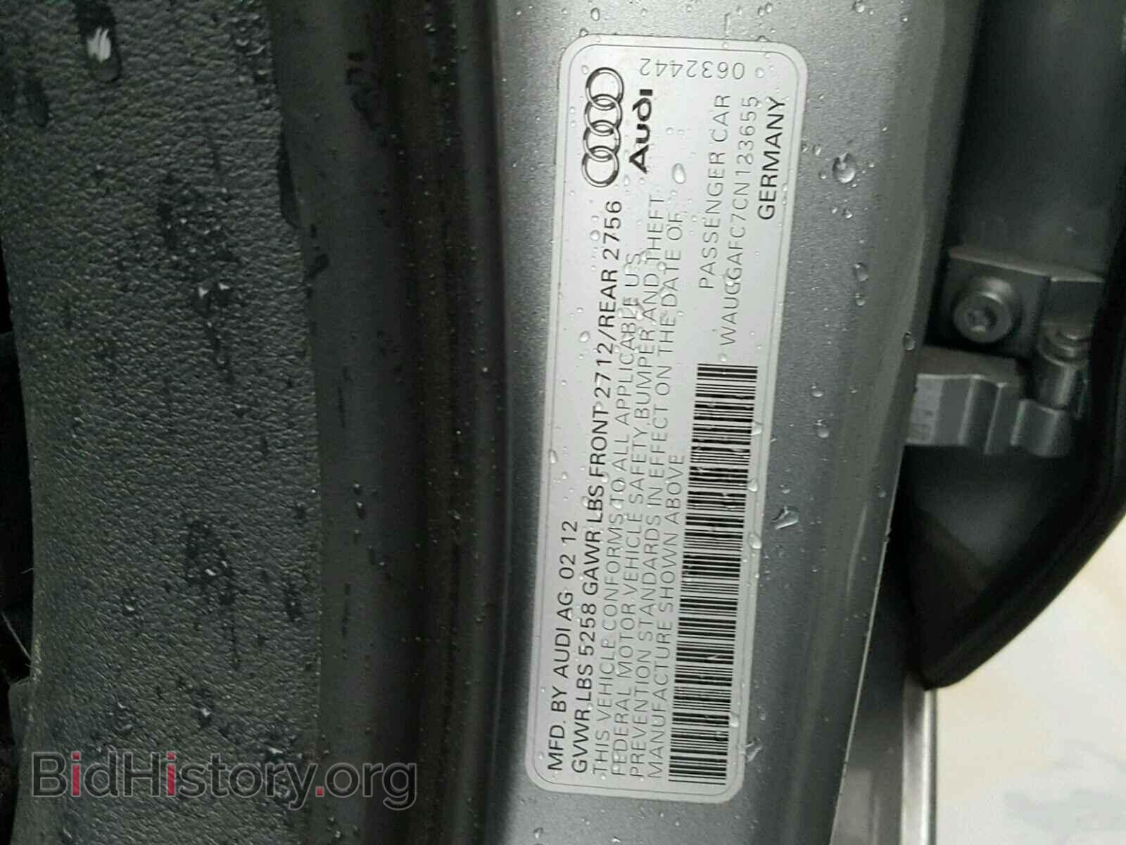 2012 AUDI A6 - VIN: WAUGGAFC7CN123655 - Фото 10
