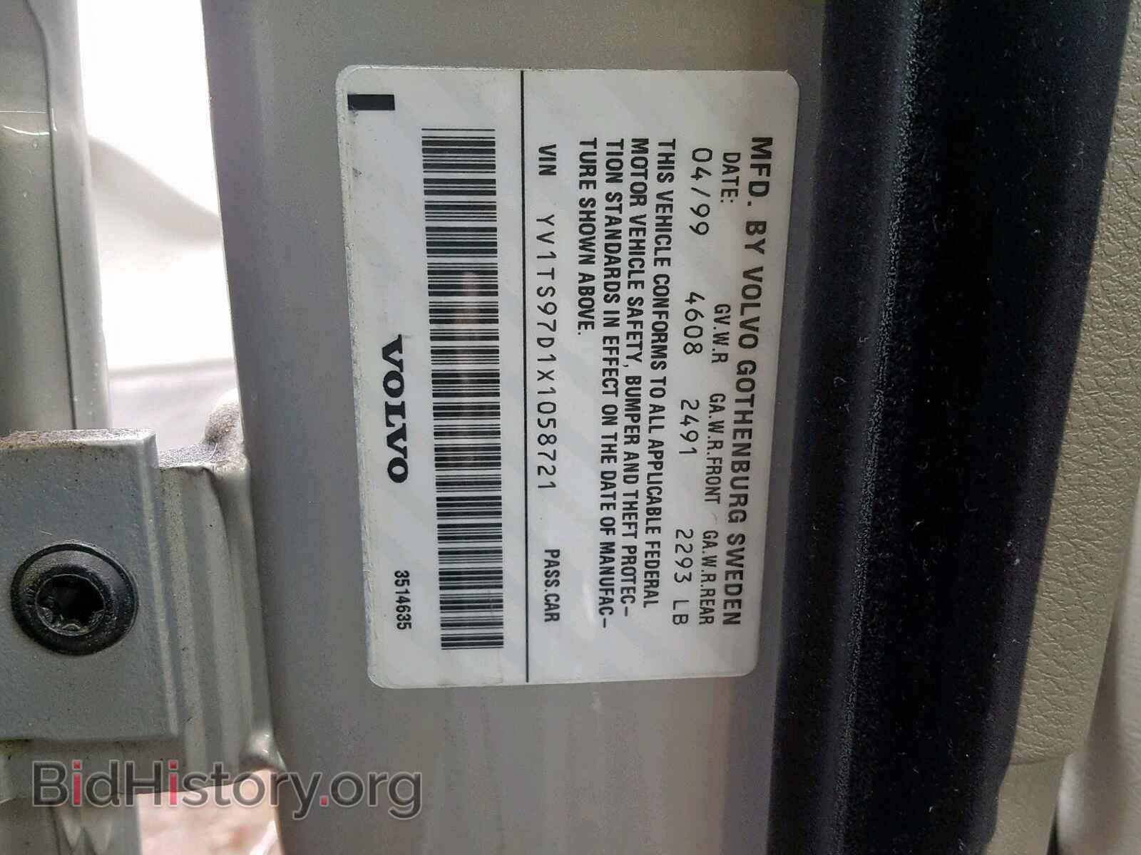 1999 VOLVO S80 - VIN: YV1TS97D1X1058721 - Photo 10