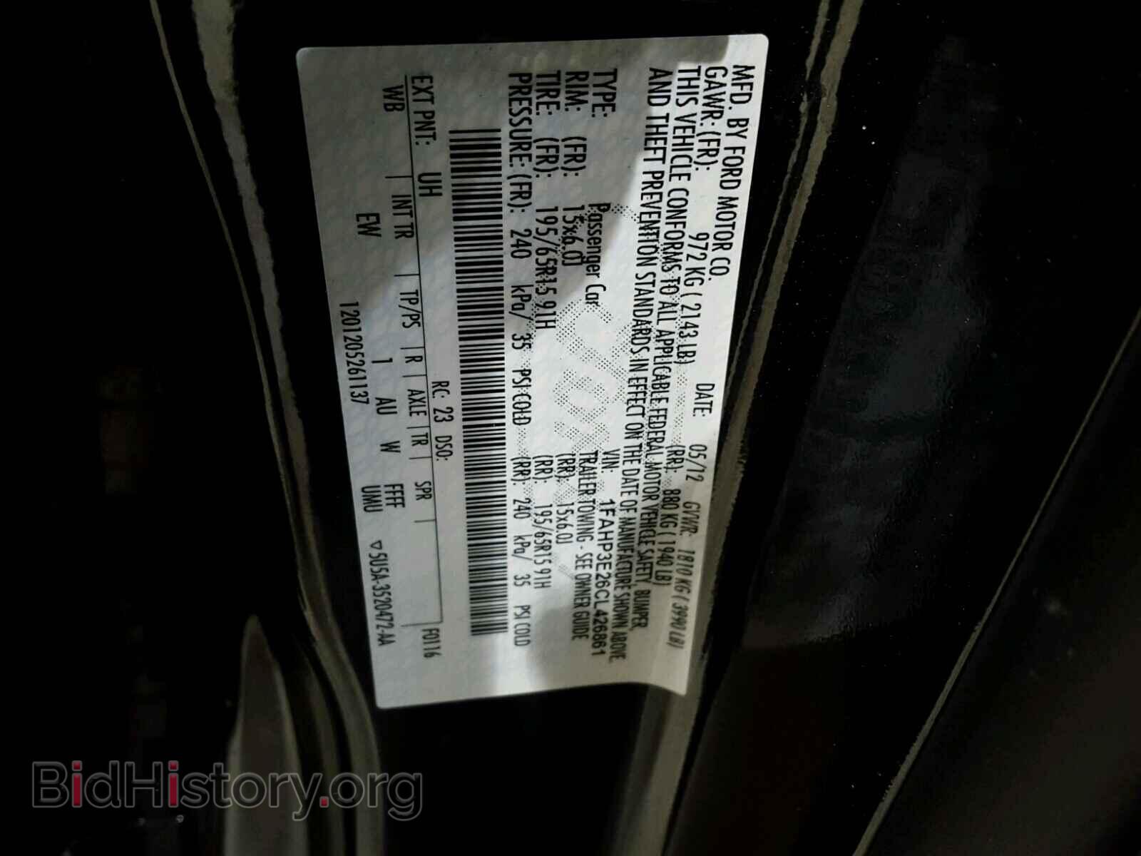 2012 FORD FOCUS - VIN: 1FAHP3E26CL426861 - Фото 10