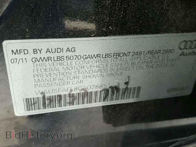 2012 AUDI A4 - VIN: WAUSFAFL8CA028851 - Фото 9