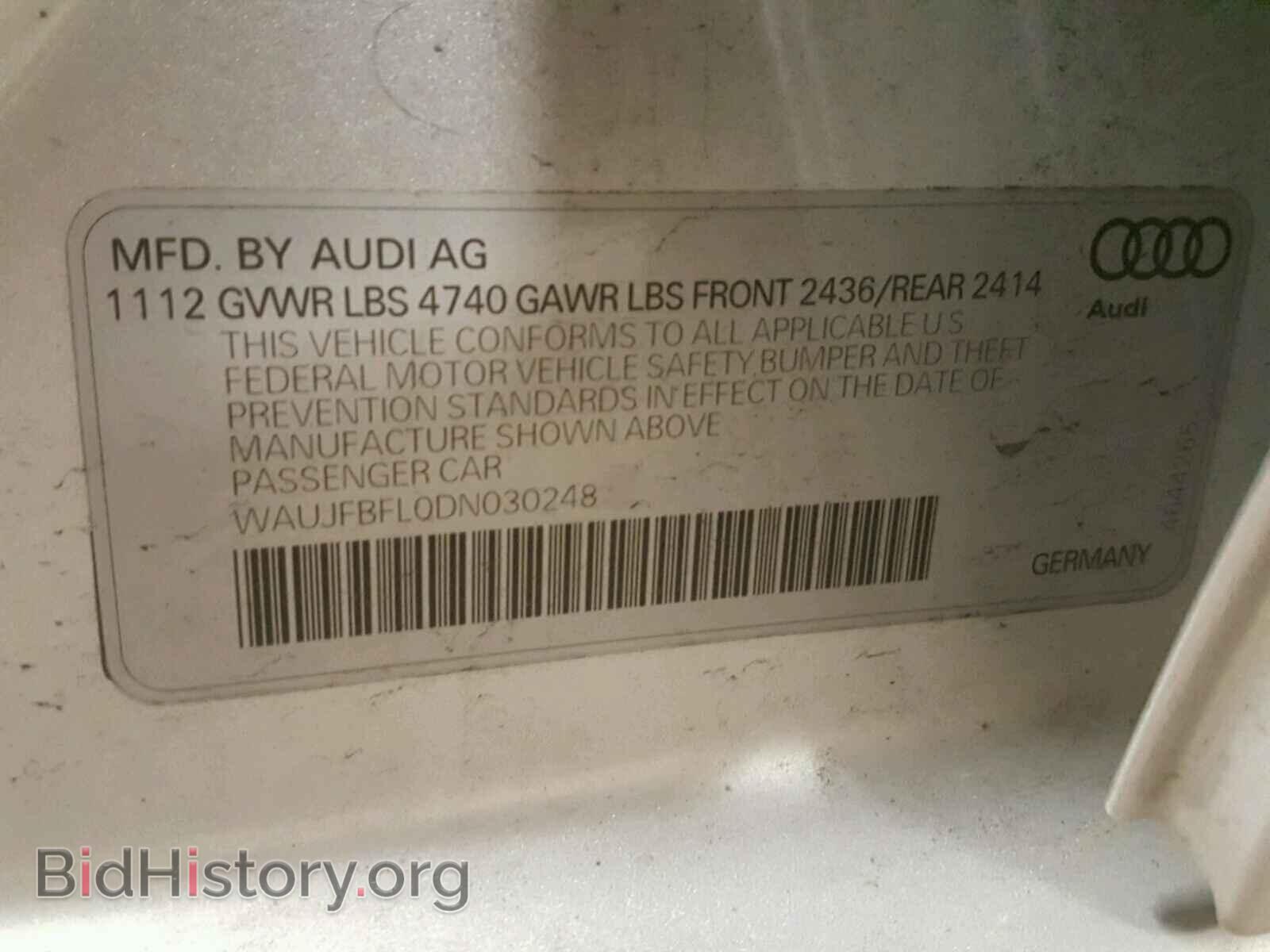 2013 AUDI A4 - VIN: WAUJFBFL0DN030248 - Фото 10