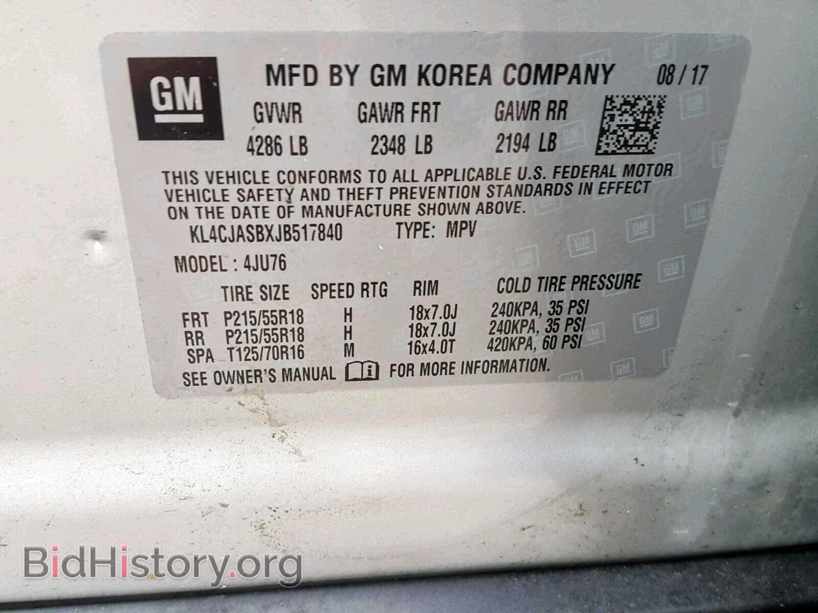 2018 BUICK ENCORE PRE - VIN: KL4CJASBXJB517840 - Photo 10