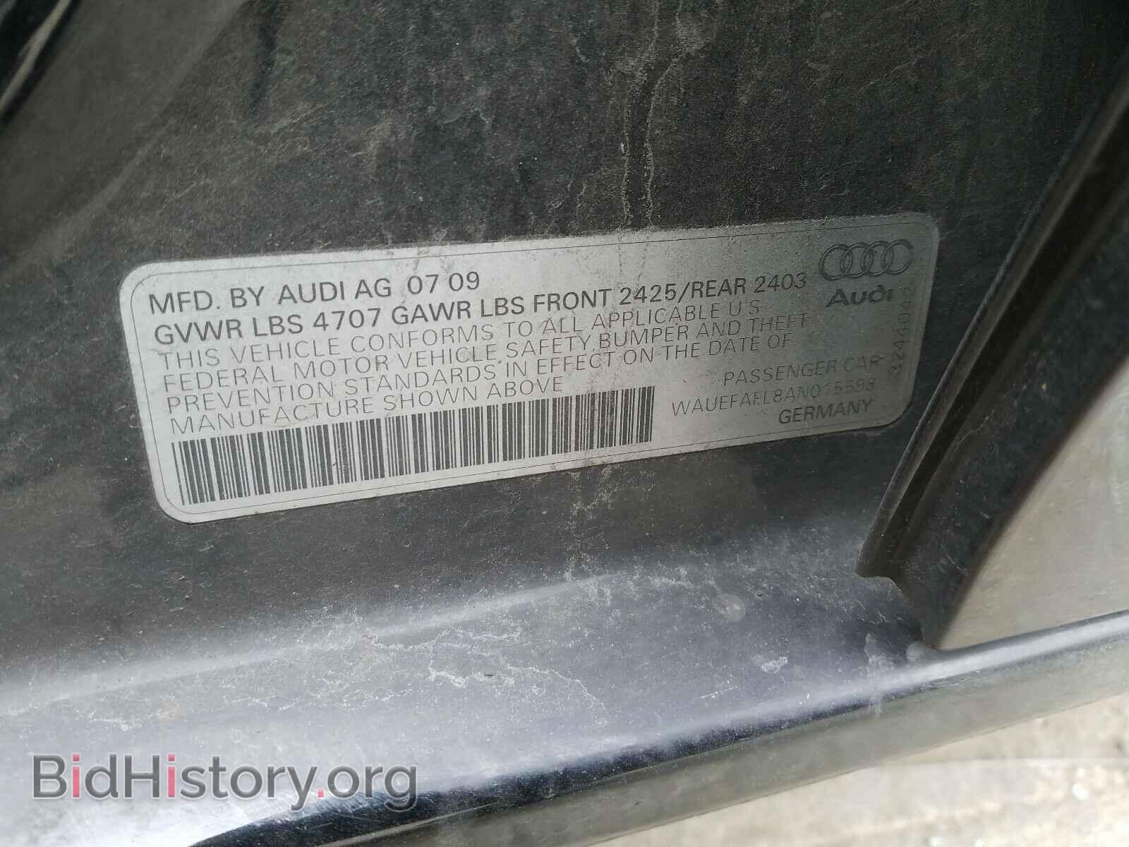 2010 AUDI A4 - VIN: WAUEFAFL8AN015598 - Фото 10