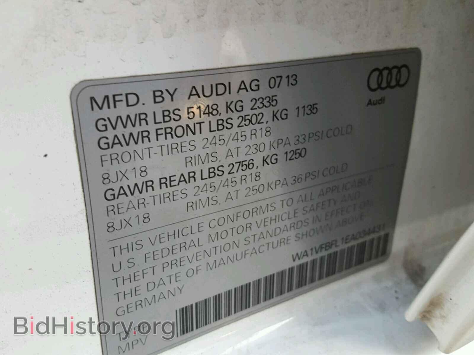 2014 AUDI A4 - VIN: WA1VFBFL1EA034431 - Фото 10