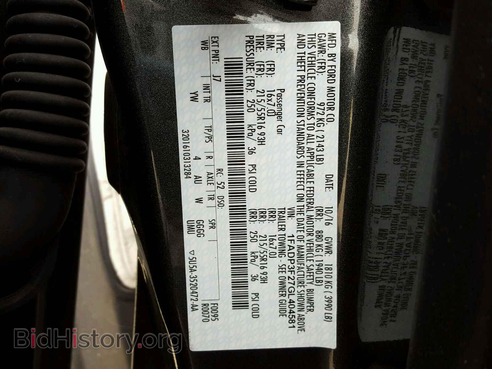 2016 FORD FOCUS - VIN: 1FADP3F27GL404581 - Photo 10