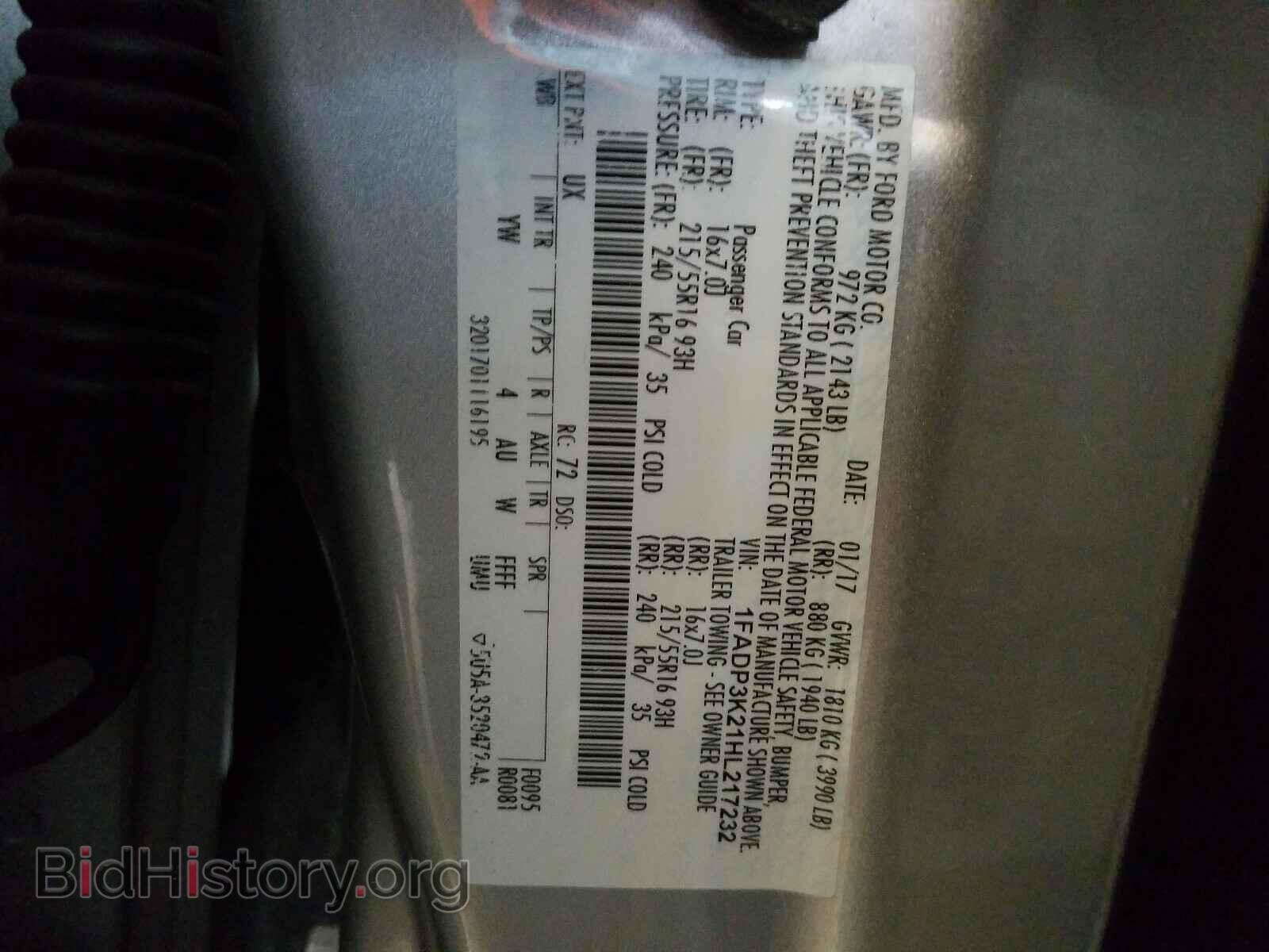 2017 FORD FOCUS - VIN: 1FADP3K21HL217232 - Фото 10