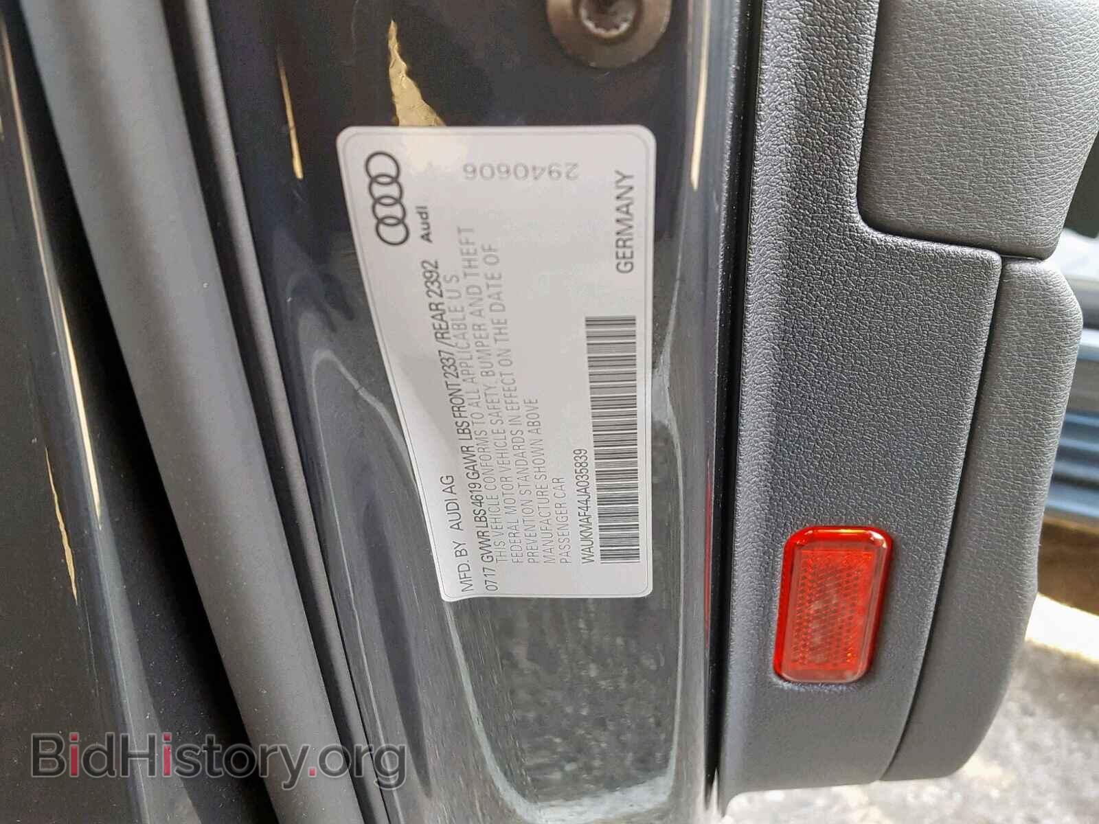 2018 AUDI A4 - VIN: WAUKMAF44JA035839 - Фото 10