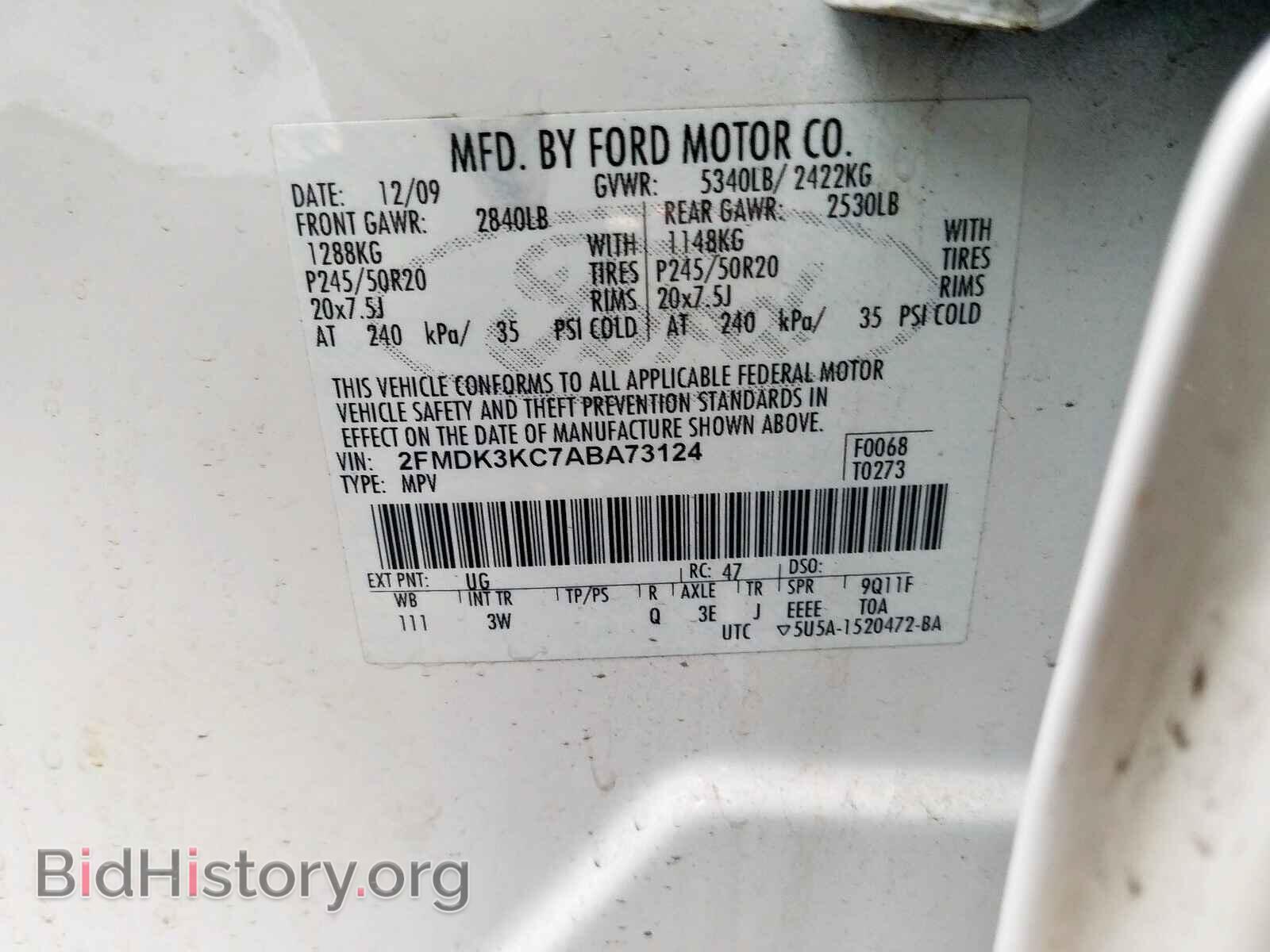 2010 FORD EDGE - VIN: 2FMDK3KC7ABA73124 - Photo 10