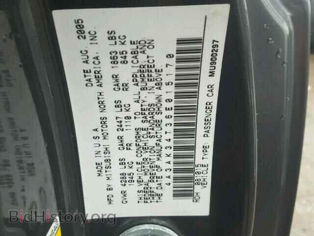 2006 MITSUBISHI ECLIPSE - VIN: 4A3AK34T36E015170 - Photo 10