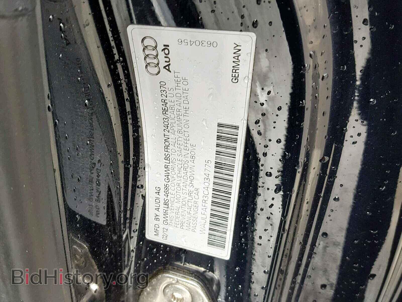2012 AUDI A5 PREMIUM - VIN: WAULFAFR3CA034775 - Фото 10