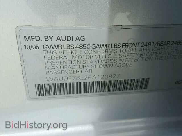2006 AUDI A4 - VIN: WAUDF78E26A120827 - Фото 10