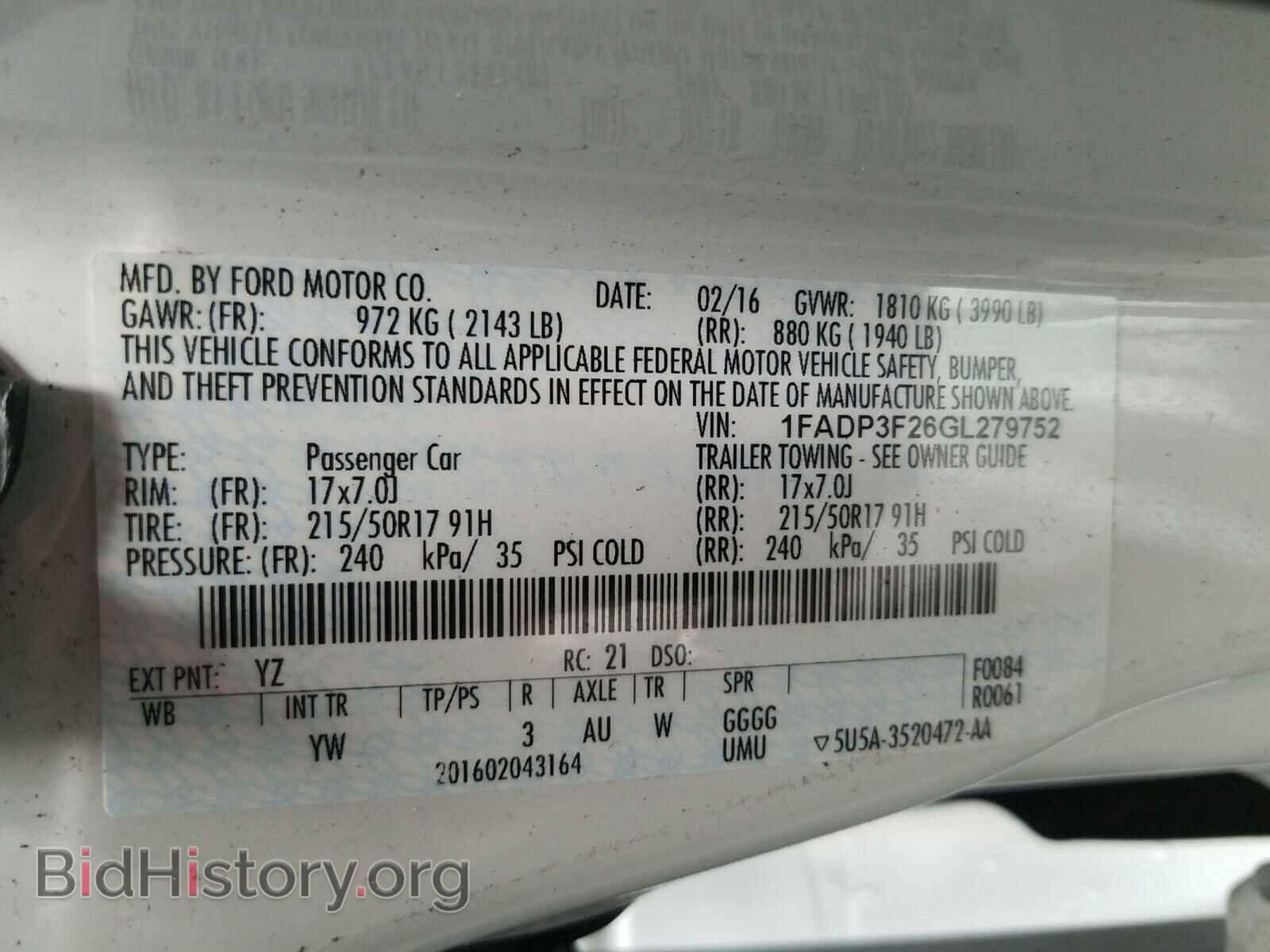 2016 FORD FOCUS - VIN: 1FADP3F26GL279752 - Photo 10