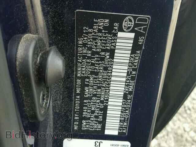 2012 TOYOTA COROLLA - VIN: 2T1BU4EE5CC848202 - Фото 10