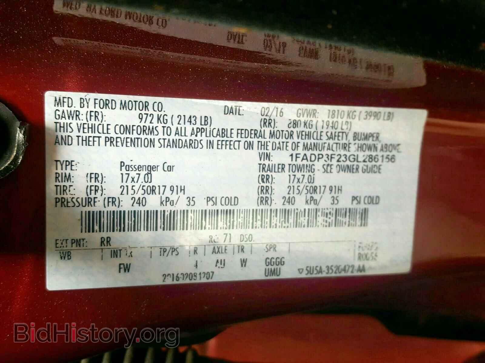 2016 FORD FOCUS - VIN: 1FADP3F23GL286156 - Фото 10