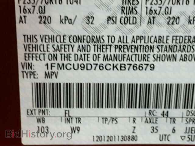2012 FORD ESCAPE - VIN: 1FMCU9D76CKB76679 - Photo 10