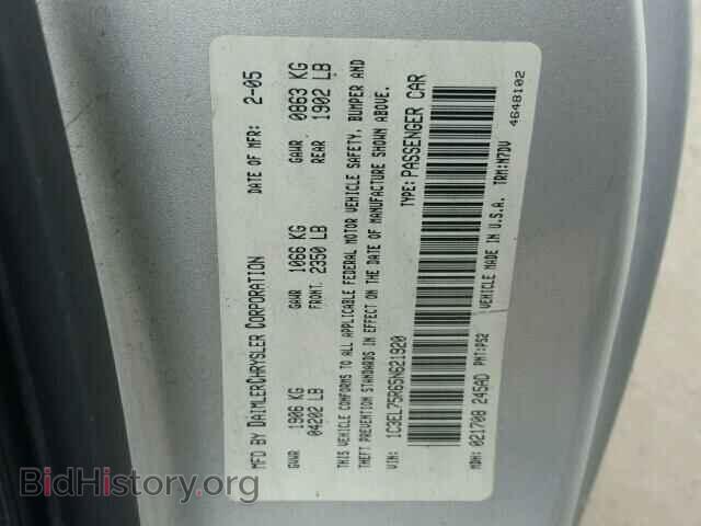 2005 CHRYSLER SEBRING - VIN: 1C3EL75R65N621920 - Фото 10