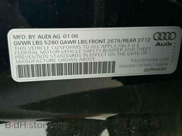 2006 AUDI A6 - VIN: WAUDH74F96N138808 - Фото 9