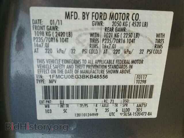 2011 FORD ESCAPE - VIN: 1FMCU0EG3BKB48556 - Photo 10