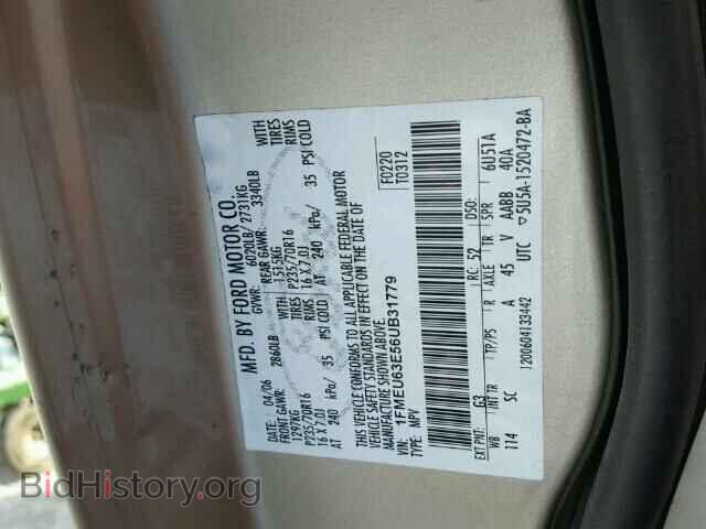 2006 FORD EXPLORER - VIN: 1FMEU63E56UB31779 - Фото 10