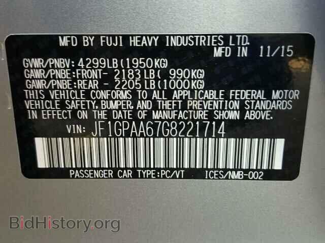 2016 SUBARU IMPREZA - VIN: JF1GPAA67G8221714 - Фото 10