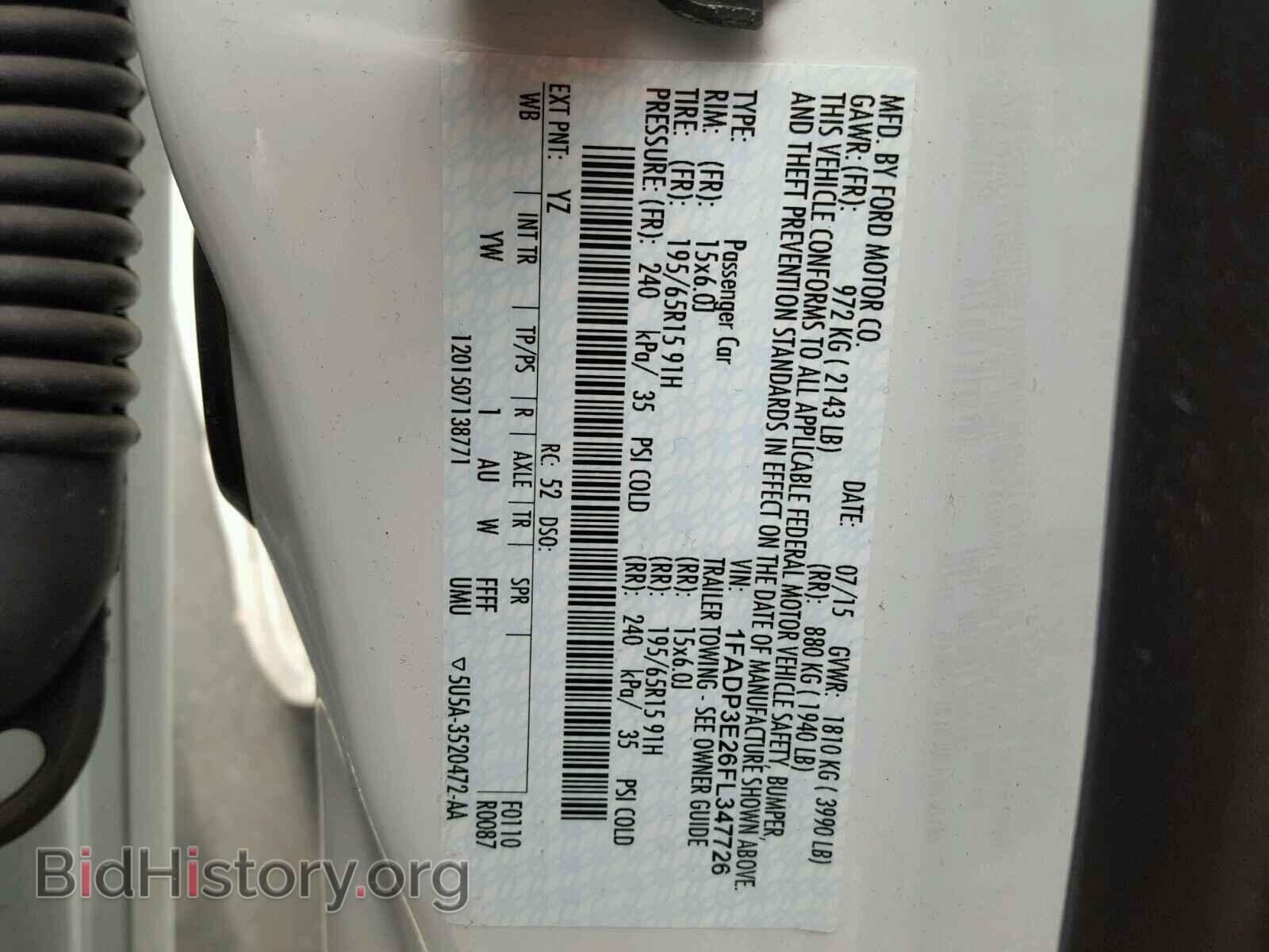 2015 FORD FOCUS - VIN: 1FADP3E26FL347726 - Фото 10