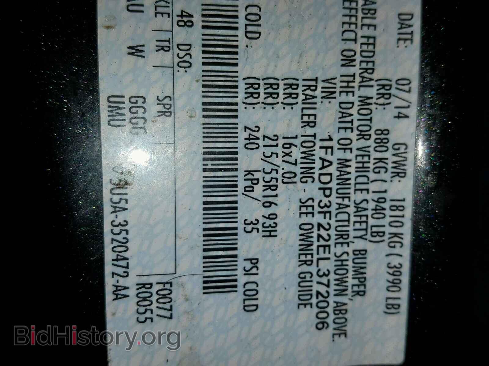 2014 FORD FOCUS SE - VIN: 1FADP3F22EL372006 - Фото 10