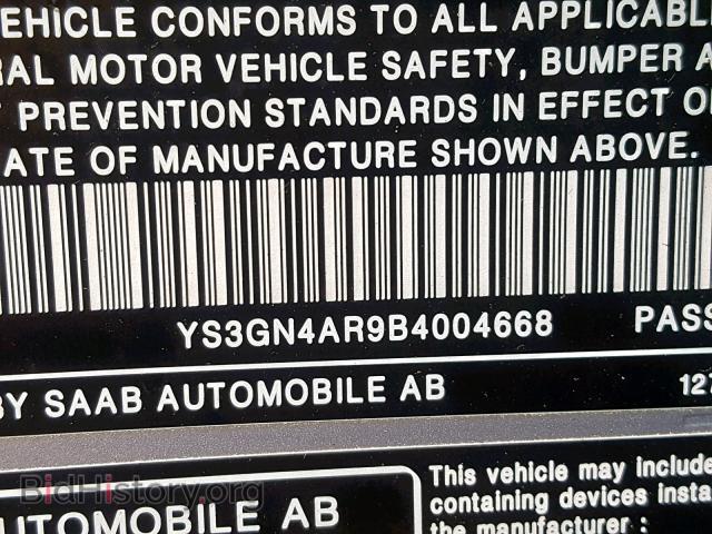 2011 SAAB 9 5 - VIN: YS3GN4AR9B4004668 - Фото 10