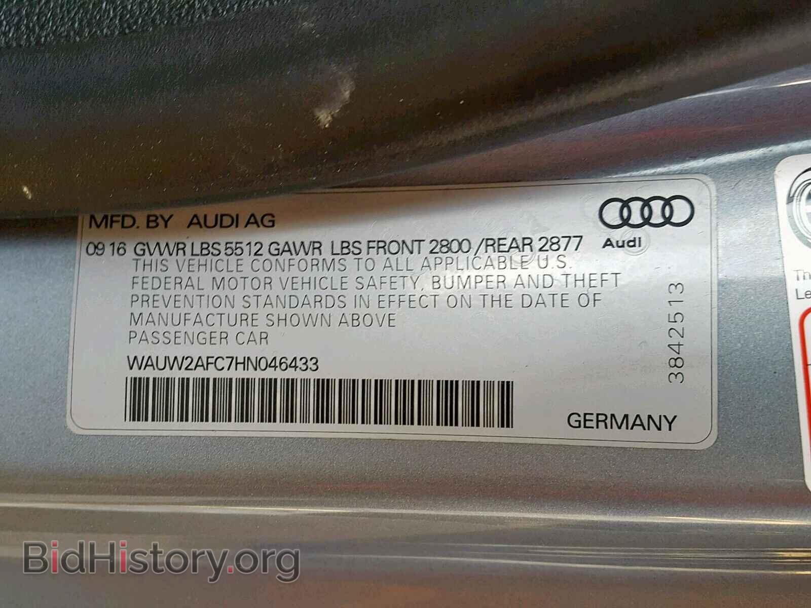 2017 AUDI A7 - VIN: WAUW2AFC7HN046433 - Фото 10