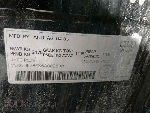 2006 AUDI A4 - VIN: WAUDF78EX6A002590 - Photo 9