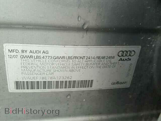 2008 AUDI A4 - VIN: WAUEF78E78A123262 - Фото 10