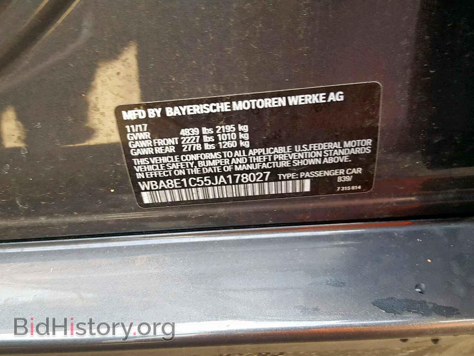 2018 BMW 3 SERIES - VIN: WBA8E1C55JA178027 - Фото 10