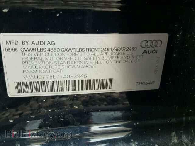 2007 AUDI A4 - VIN: WAUDF78E77A093948 - Фото 10