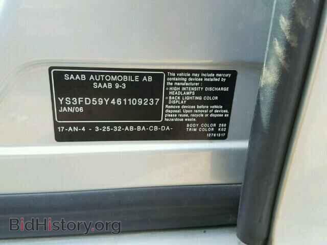 2006 SAAB 9 3 - VIN: YS3FD59Y461109237 - Photo 10