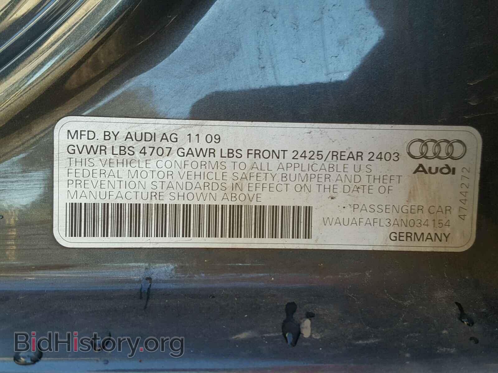 2010 AUDI A4 - VIN: WAUAFAFL3AN034154 - Фото 10