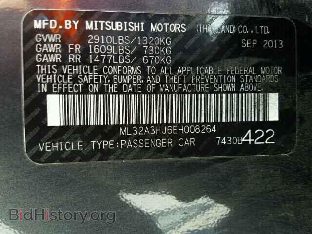 2014 MITSUBISHI MIRAGE - VIN: ML32A3HJ6EH008264 - Фото 9