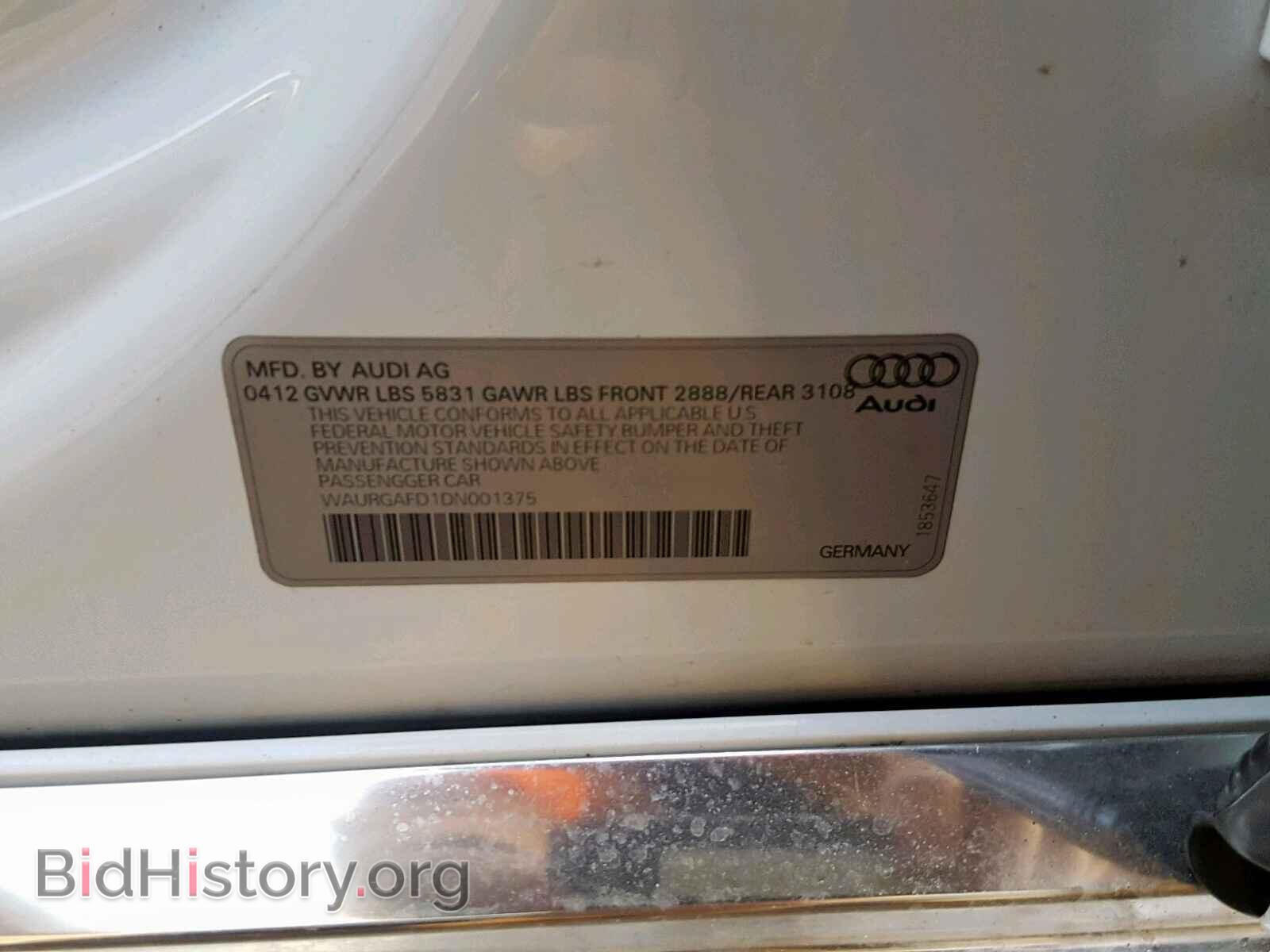 2013 AUDI A8 - VIN: WAURGAFD1DN001375 - Фото 10