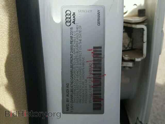 2002 AUDI A4 - VIN: WAULC68E72A162970 - Фото 10