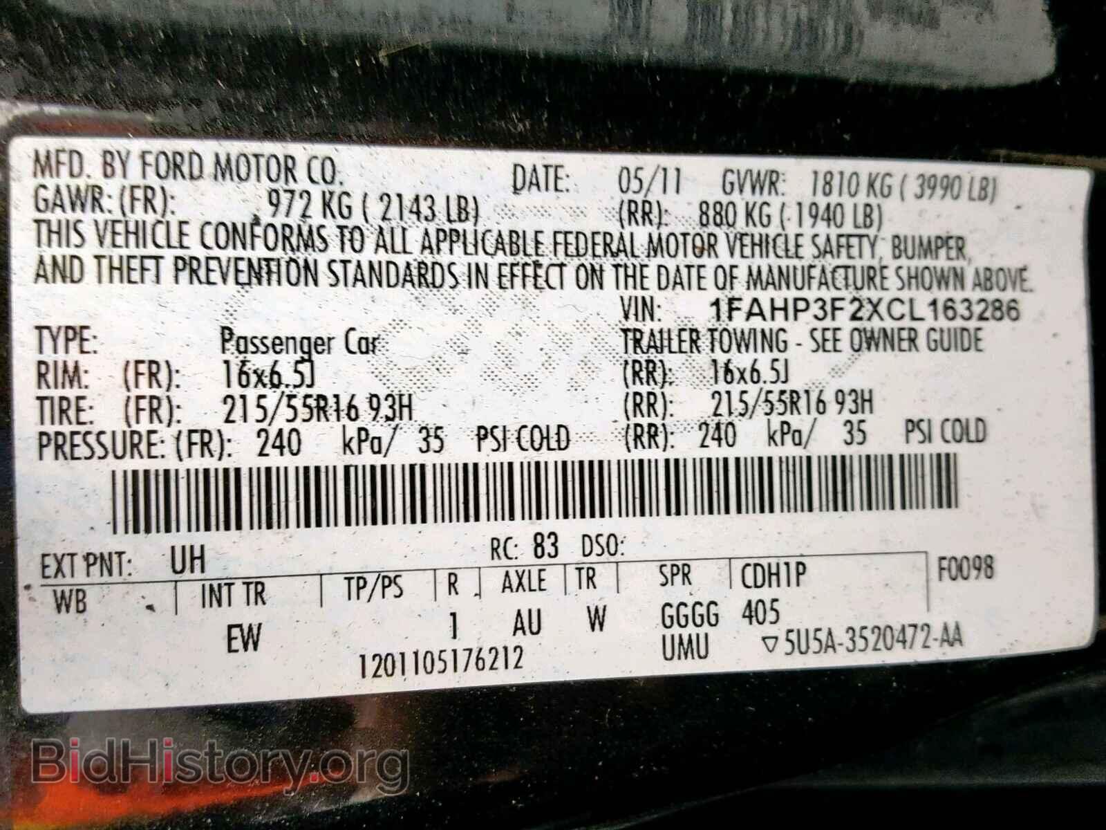 2012 FORD FOCUS SE - VIN: 1FAHP3F2XCL163286 - Фото 10