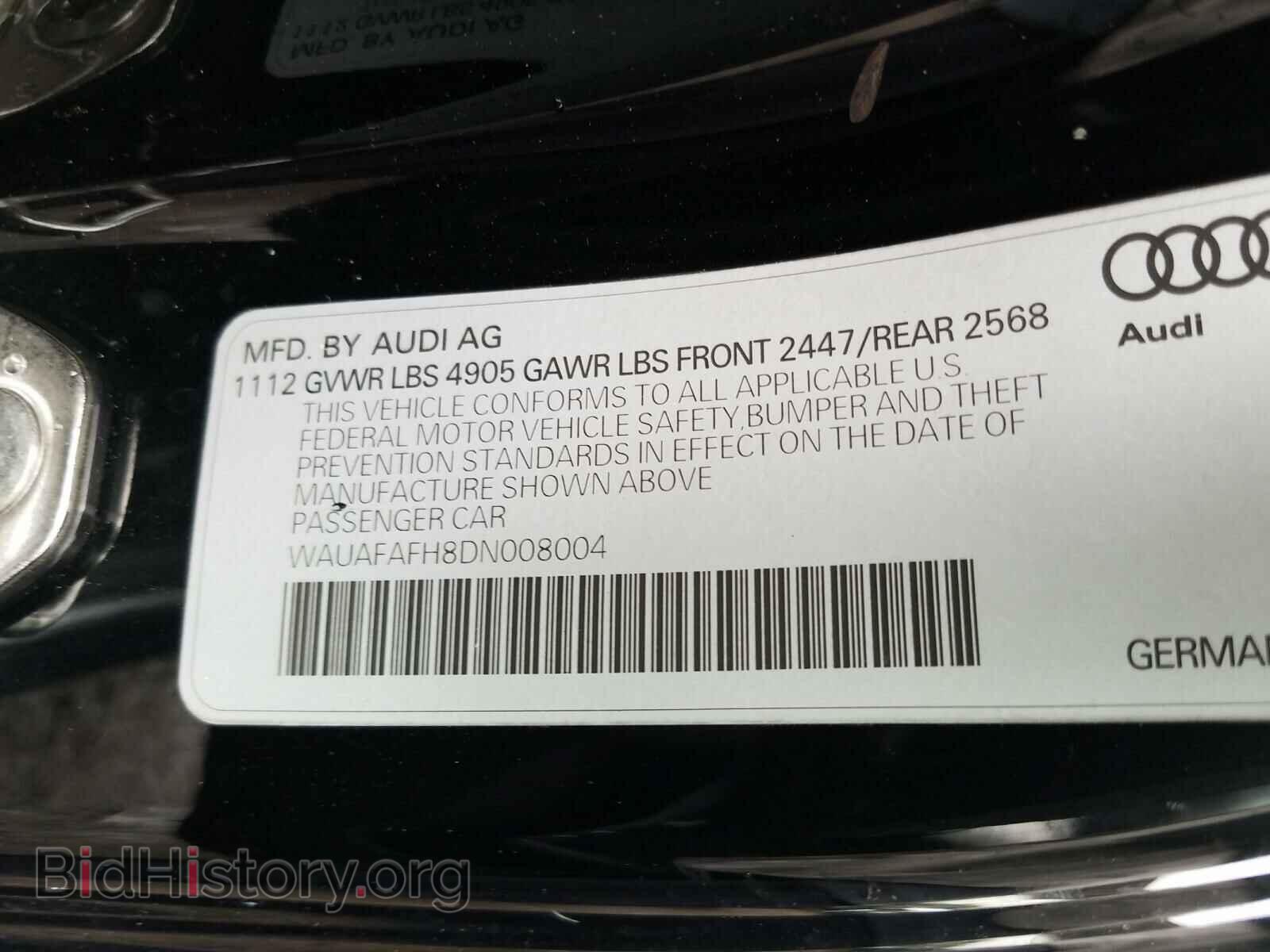 2013 AUDI A5 PREMIUM - VIN: WAUAFAFH8DN008004 - Фото 10