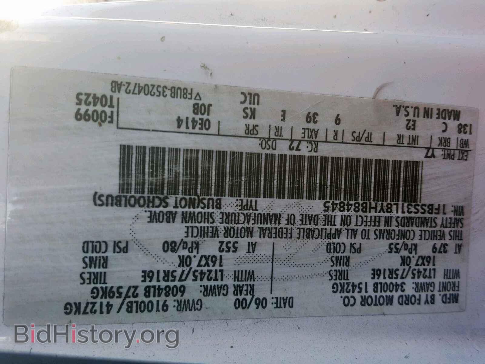 2000 FORD ECONOLINE - VIN: 1FBSS31L8YHB84845 - Photo 10