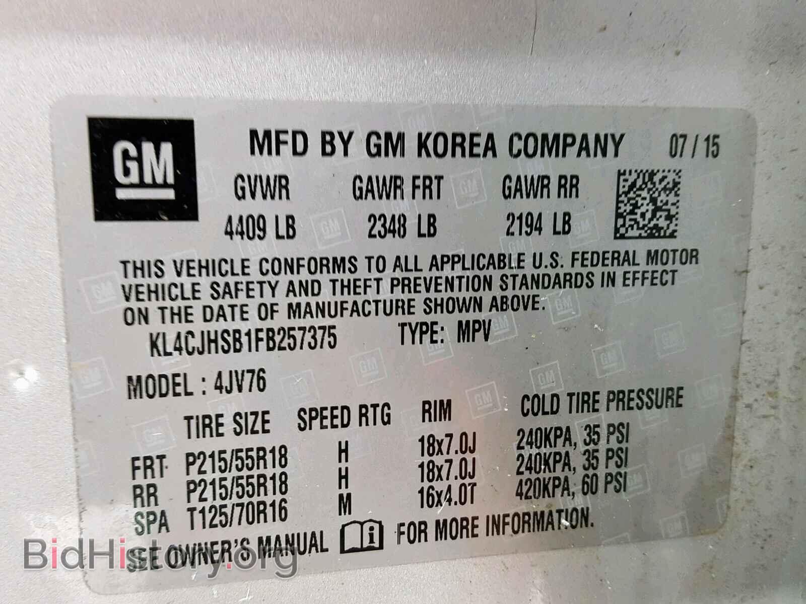 2015 BUICK ENCORE PRE - VIN: KL4CJHSB1FB257375 - Photo 10