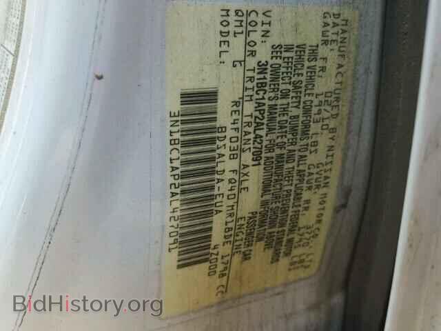 2010 NISSAN VERSA - VIN: 3N1BC1AP2AL427091 - Фото 10